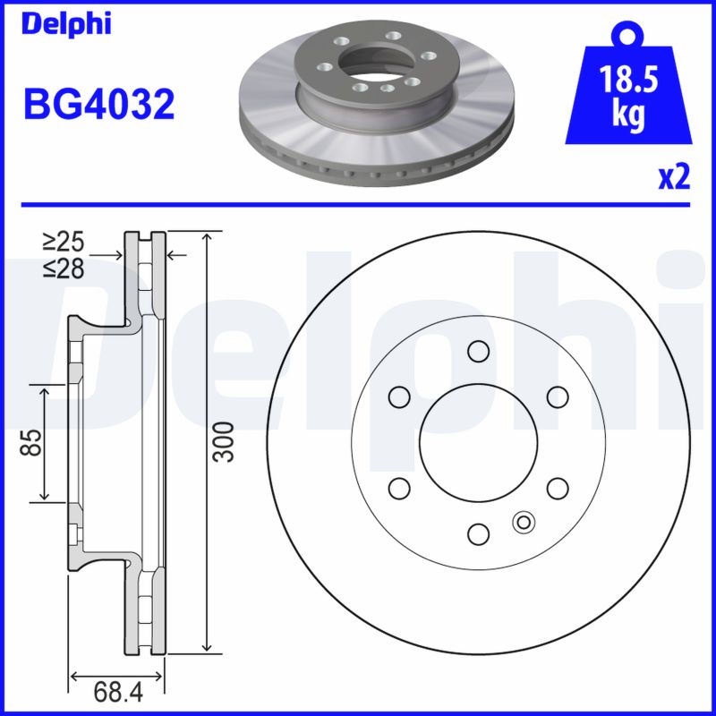 Brake Disc - BG4032 DELPHI