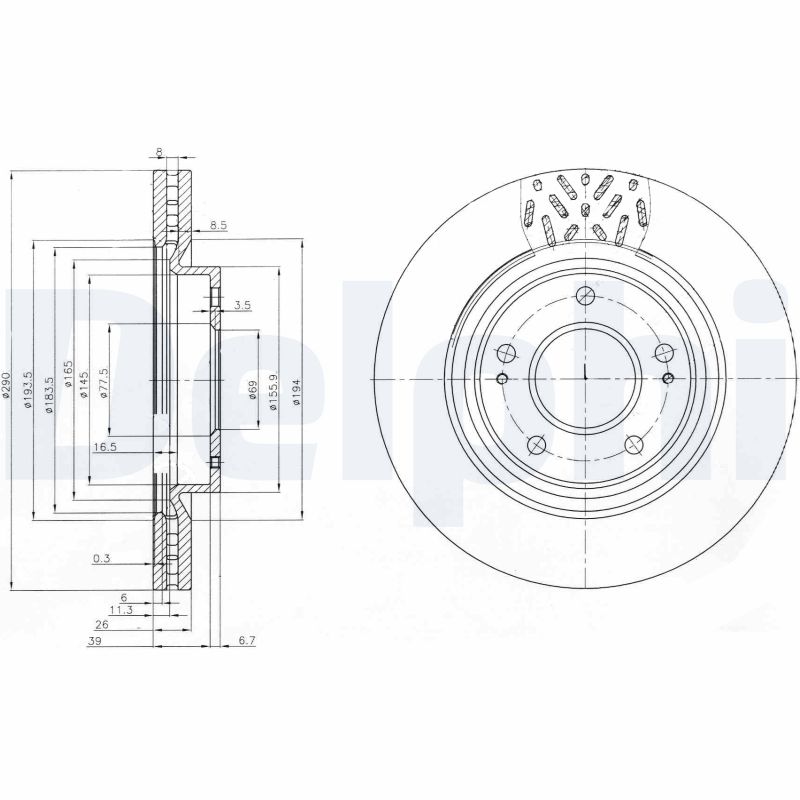 Brake Disc - BG4034 DELPHI
