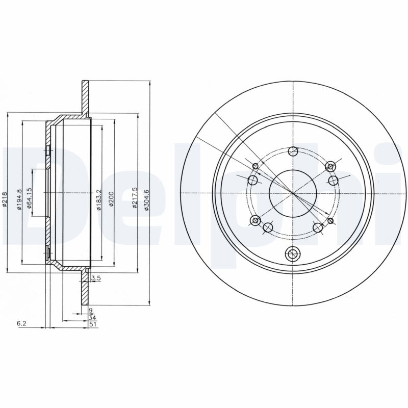 Brake Disc - BG4064C DELPHI