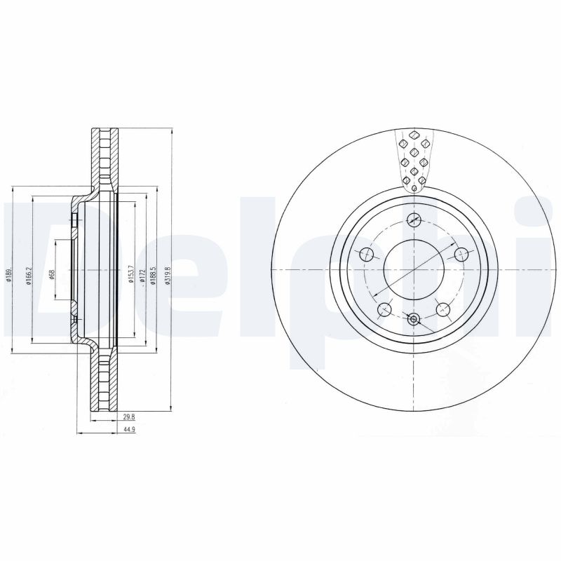 Bremsscheibe - BG4080C DELPHI
