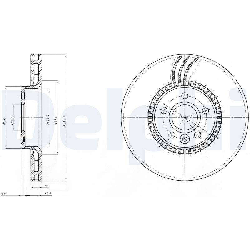 Brake Disc - BG4123 DELPHI