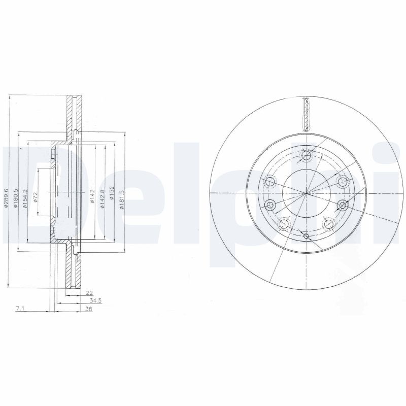Brake Disc - BG4141 DELPHI