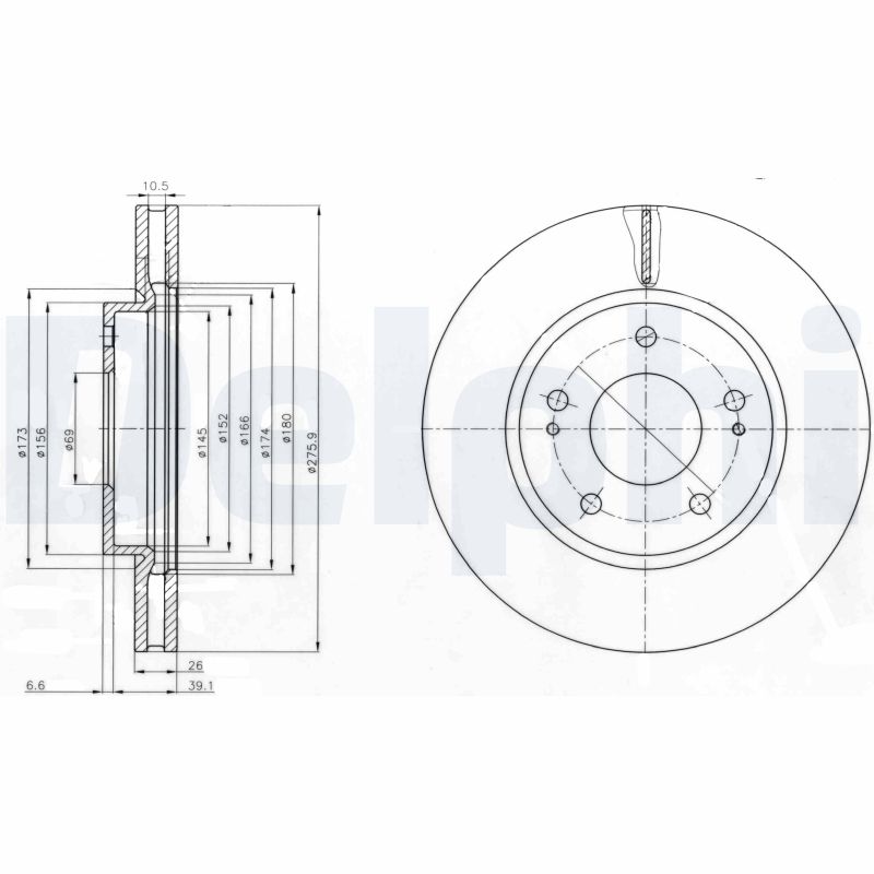 Brake Disc - BG4147 DELPHI