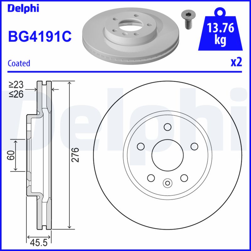 Brake Disc - BG4191C DELPHI