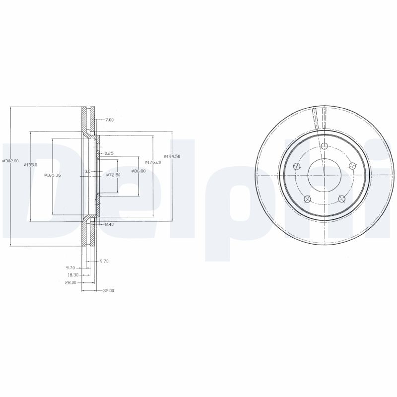 Brake Disc - BG4212 DELPHI