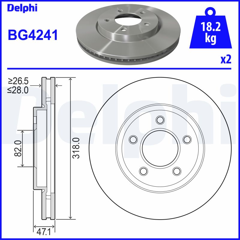 Brake Disc - BG4241 DELPHI