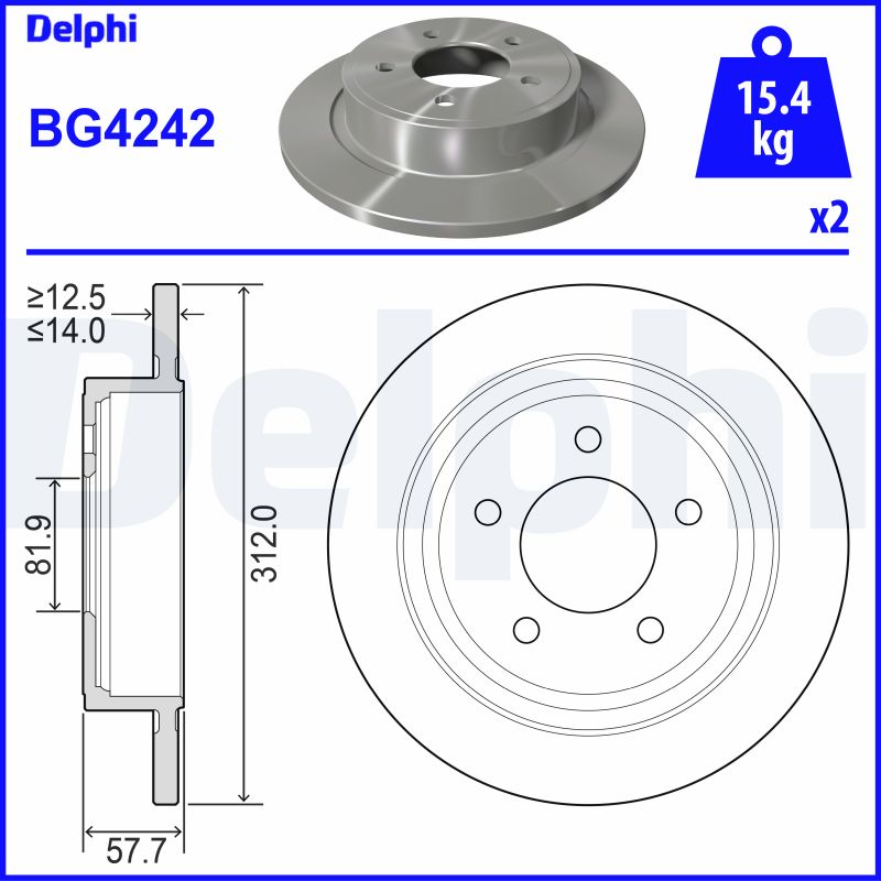 Brake Disc - BG4242 DELPHI