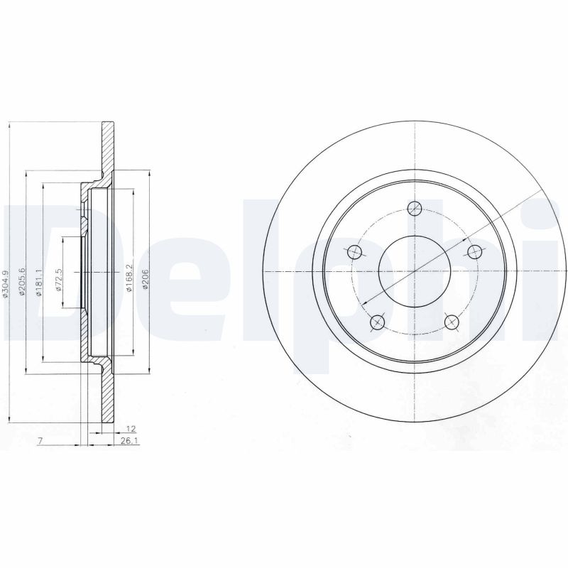 Brake Disc - BG4247 DELPHI
