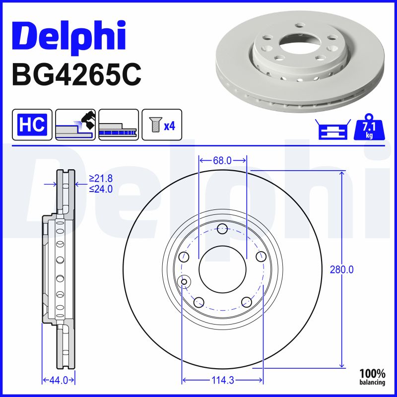Brake Disc - BG4265C DELPHI