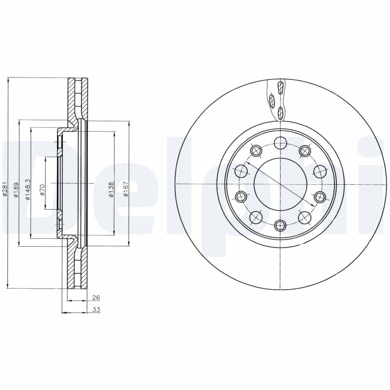 Brake Disc - BG4314 DELPHI