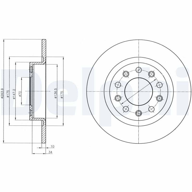 Brake Disc - BG4315 DELPHI