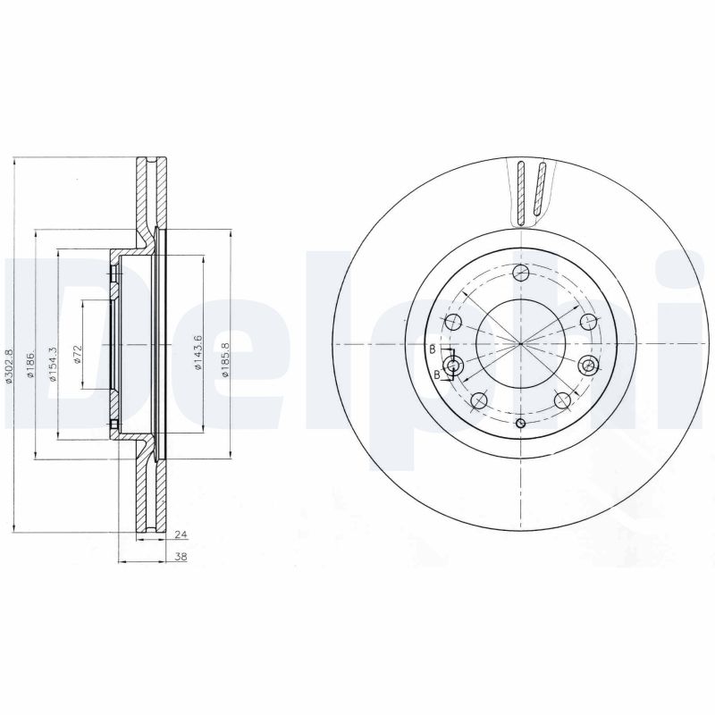 Brake Disc - BG4316 DELPHI