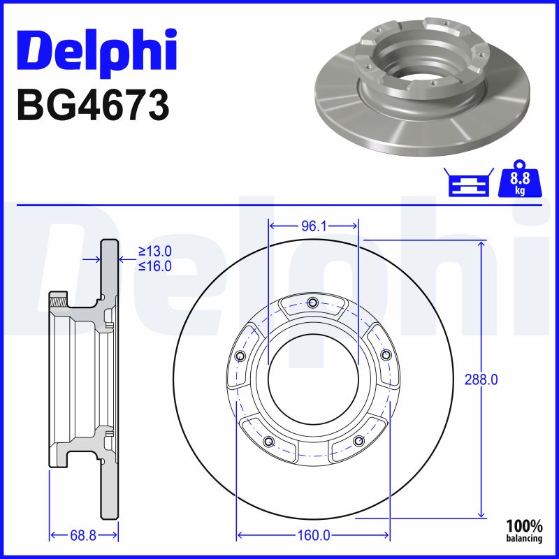 Brake Disc - BG4673 DELPHI