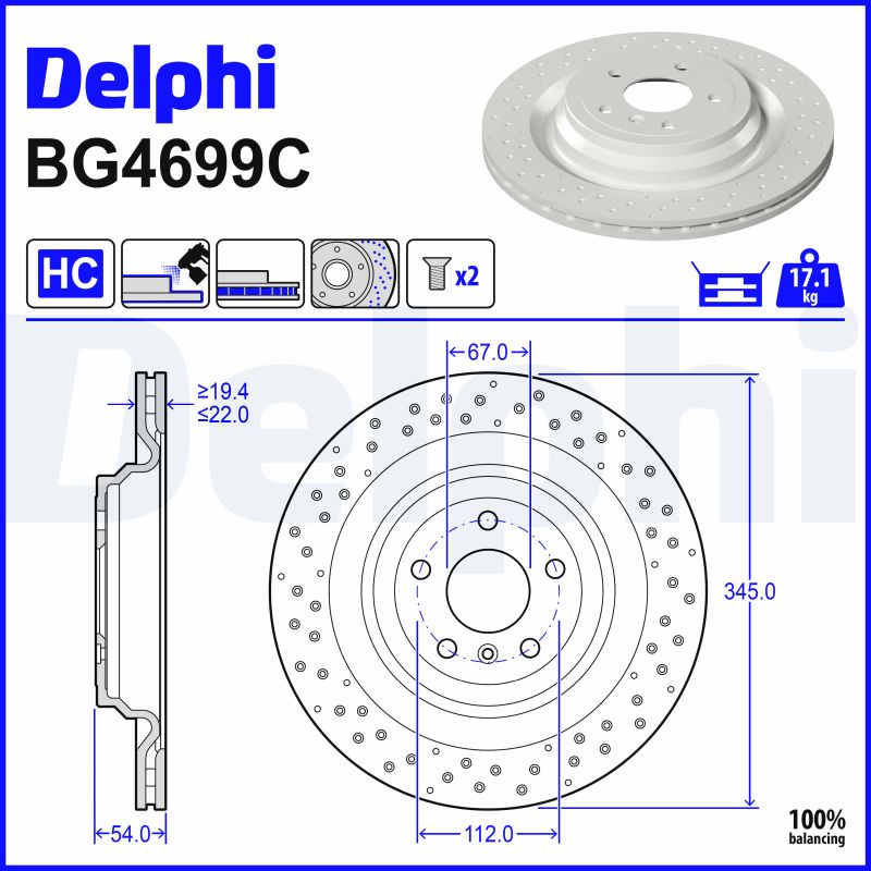 Brake Disc - BG4699C DELPHI