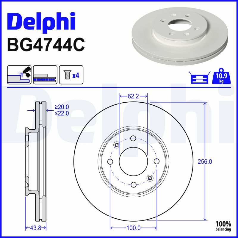 Brake Disc - BG4744C DELPHI