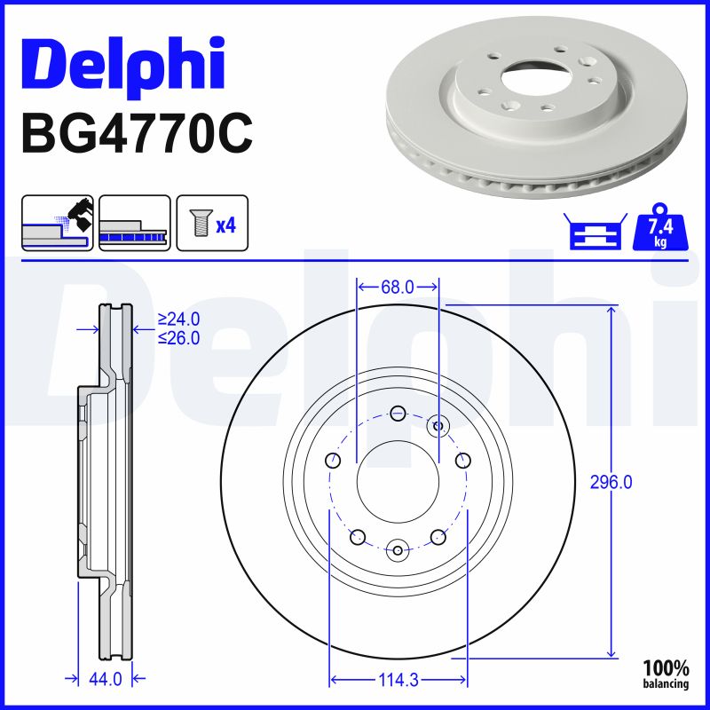 Brake Disc - BG4770C DELPHI