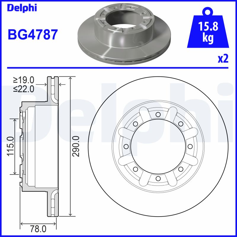 stabdžių diskas - BG4787 DELPHI
