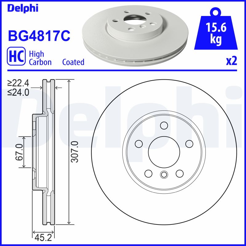 Brake Disc - BG4817C DELPHI