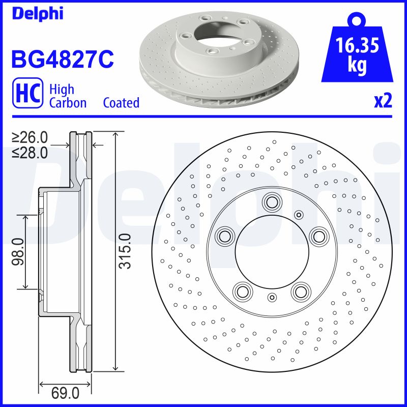 Brake Disc - BG4827C DELPHI