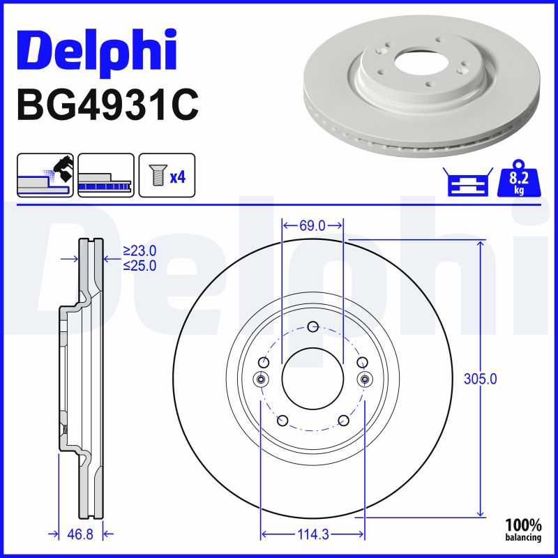 Brake Disc - BG4931C DELPHI