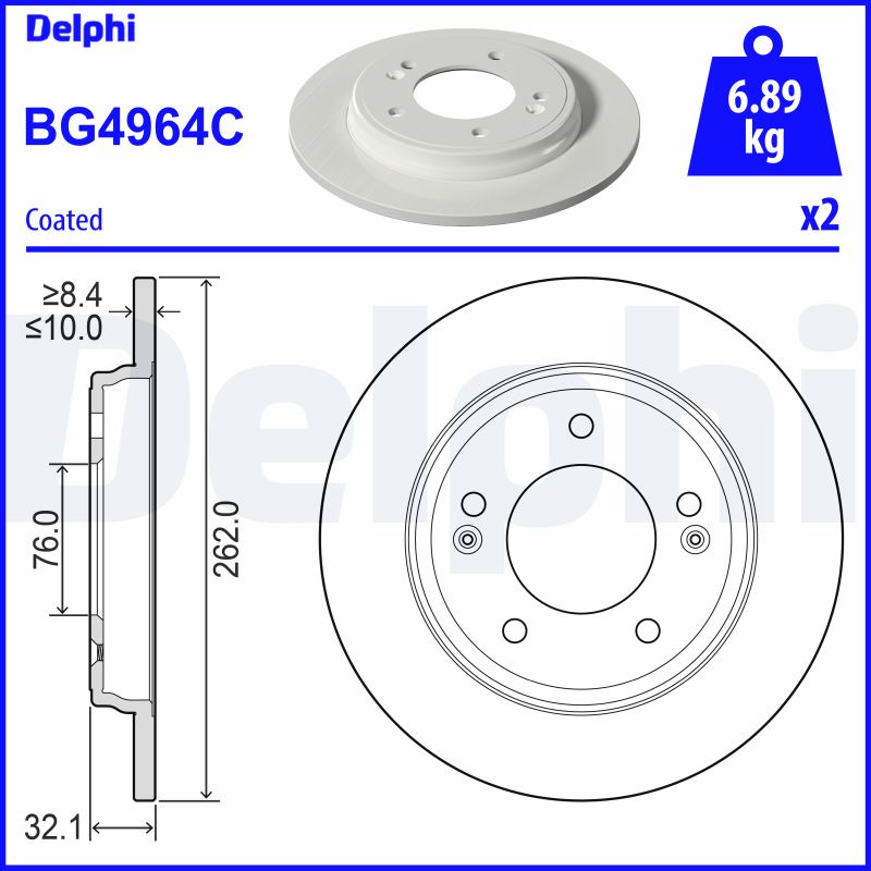Brake Disc - BG4964C DELPHI