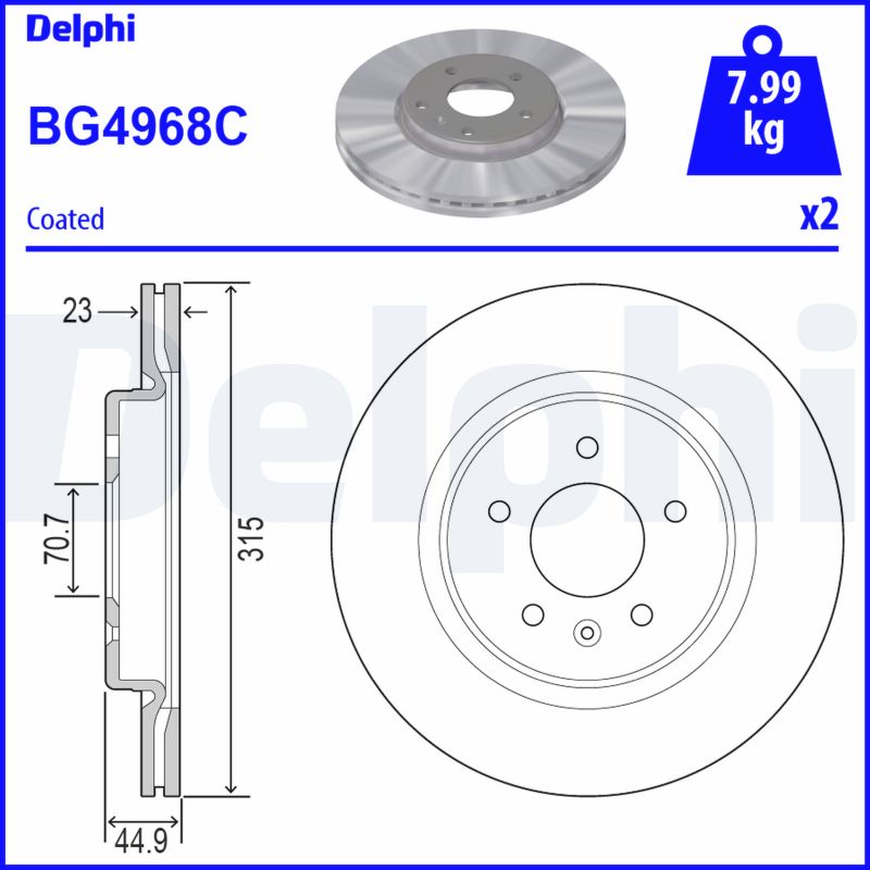 Тормозной диск - BG4968C DELPHI