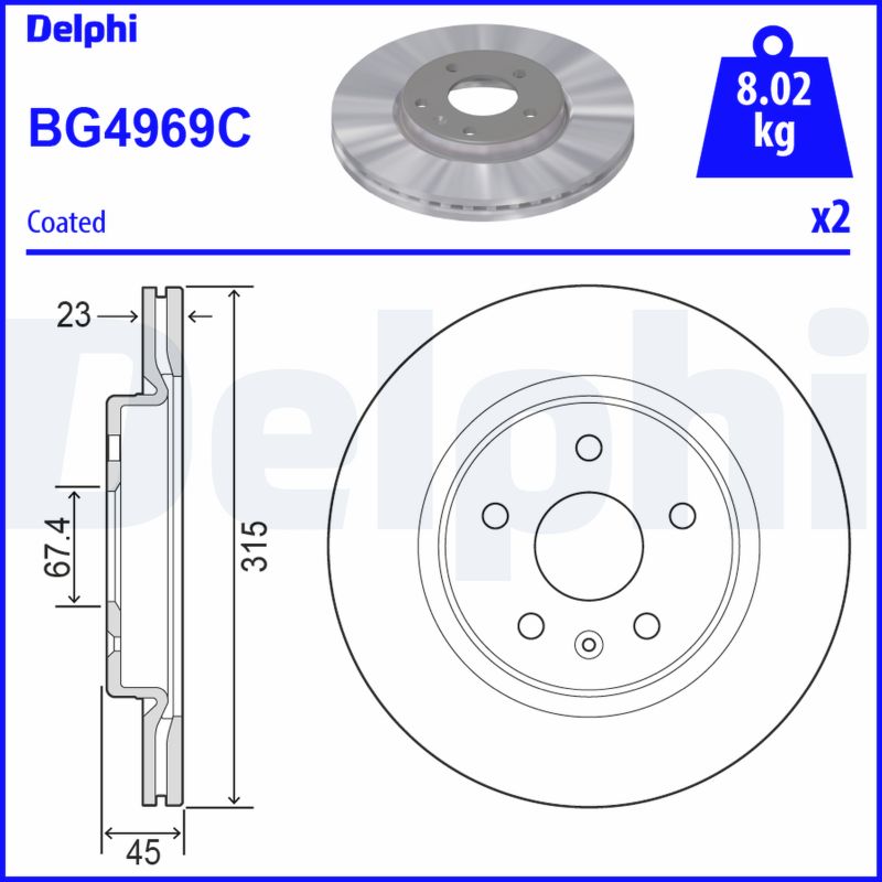 Brake Disc - BG4969C DELPHI