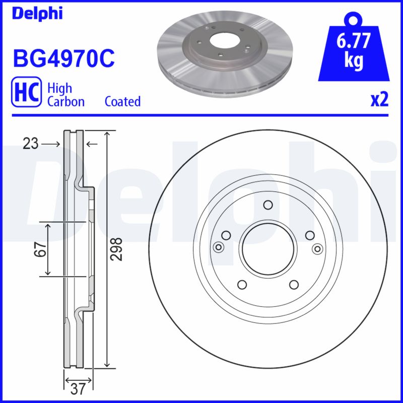 Brake Disc - BG4970C DELPHI