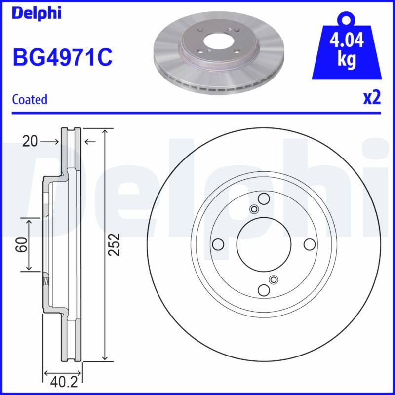 Brake Disc - BG4971C DELPHI