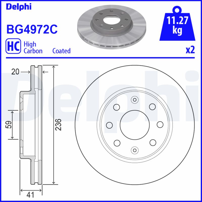 Brake Disc - BG4972C DELPHI