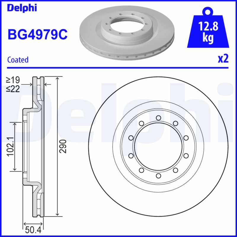 Brake Disc - BG4979C DELPHI