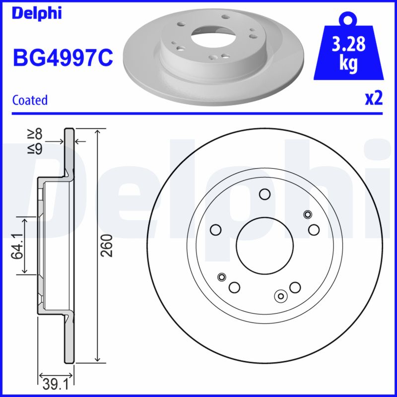 Тормозной диск - BG4997C DELPHI