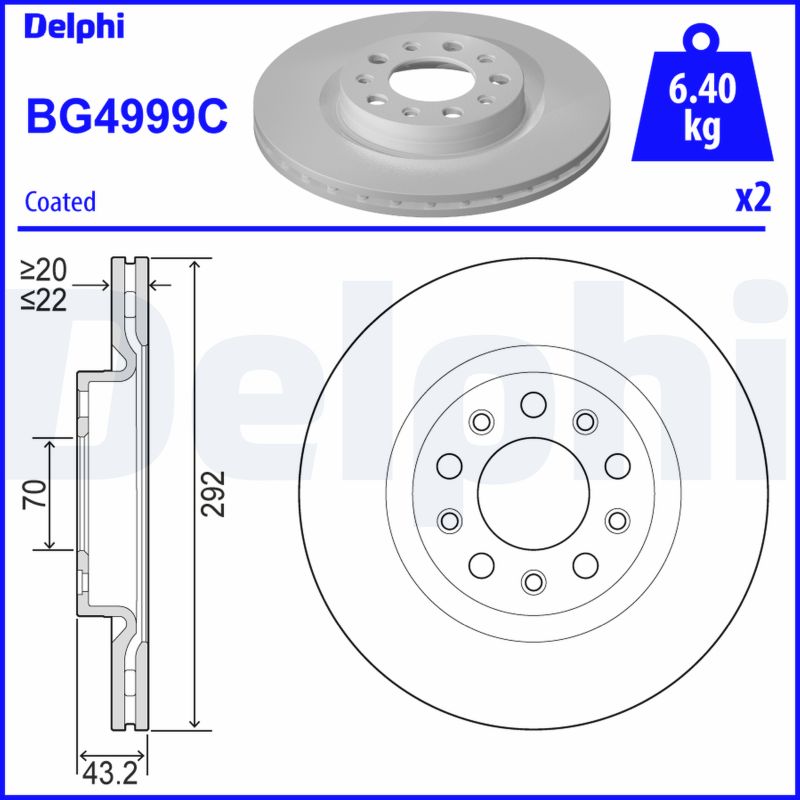 Brake Disc - BG4999C DELPHI