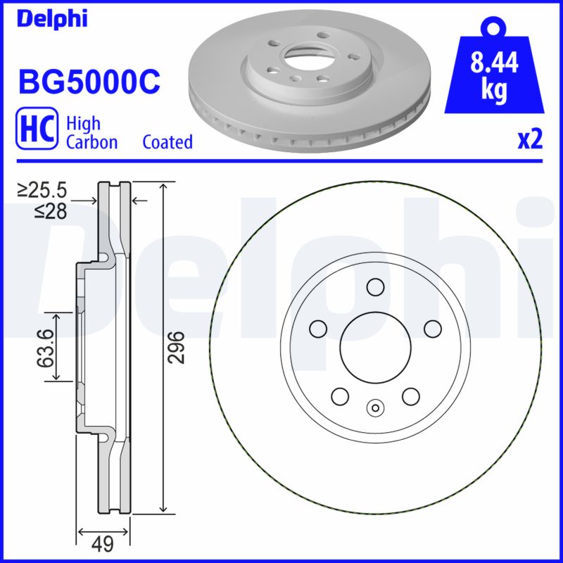 Brake Disc - BG5000C DELPHI