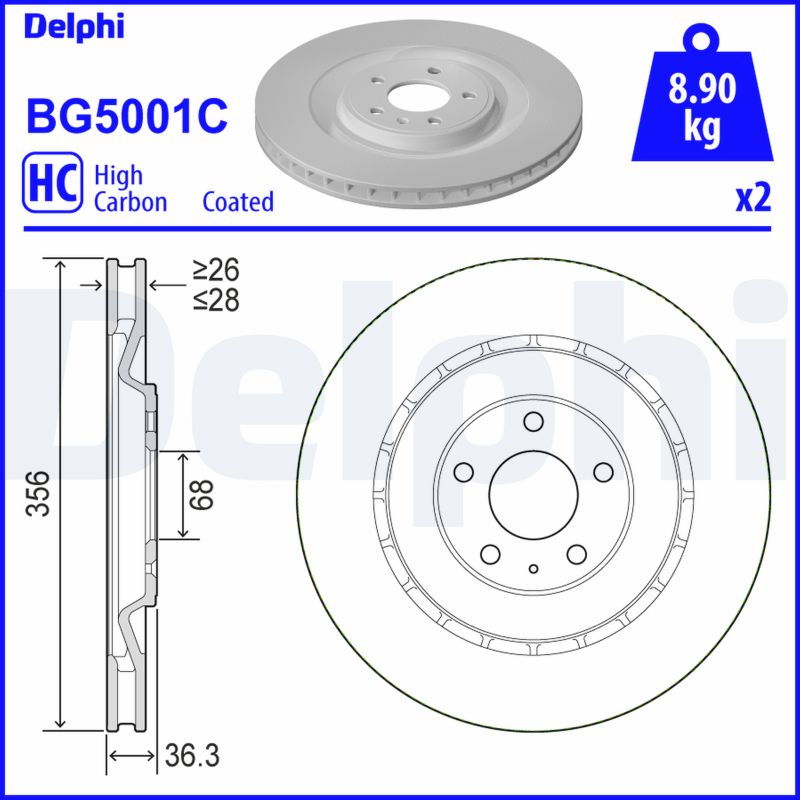 Brake Disc - BG5001C DELPHI