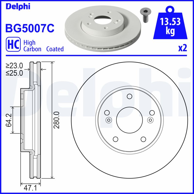 Brake Disc - BG5007C DELPHI