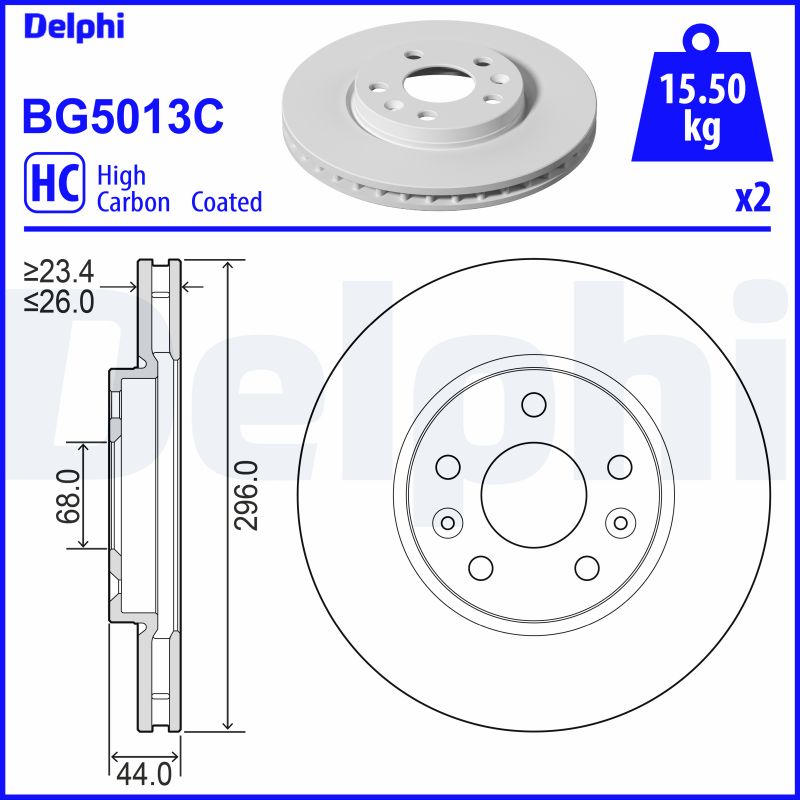 Brake Disc - BG5013C DELPHI