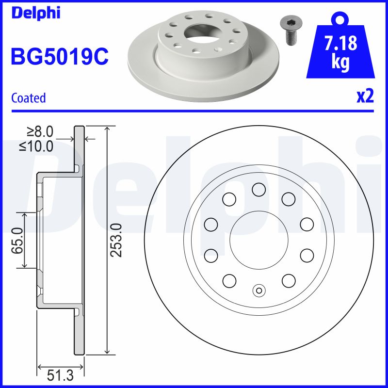 Brake Disc - BG5019C DELPHI