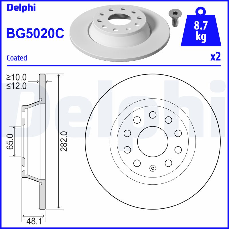 Brake Disc - BG5020C DELPHI