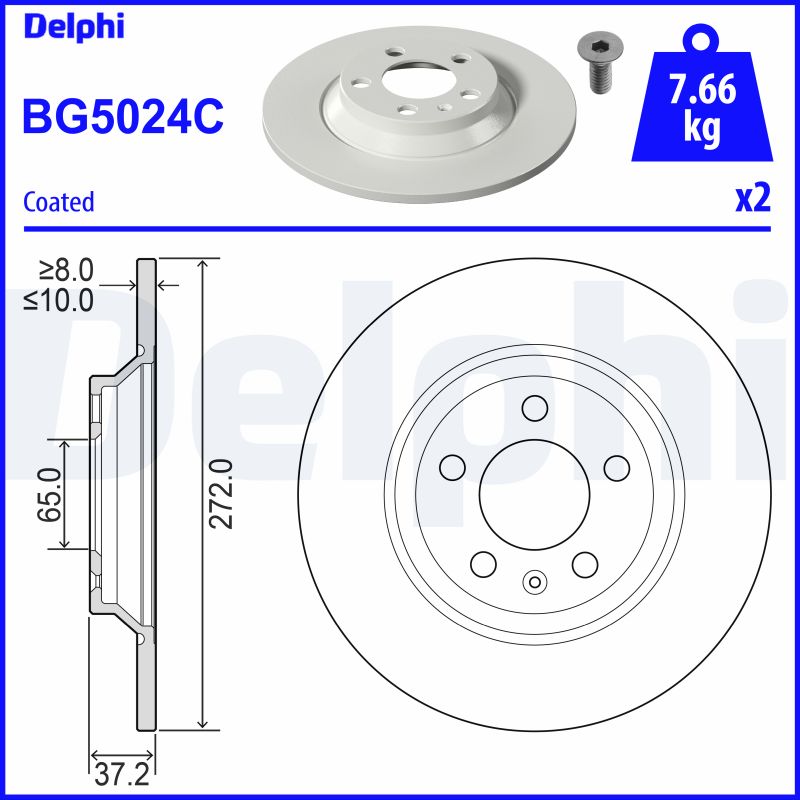 Brake Disc - BG5024C DELPHI