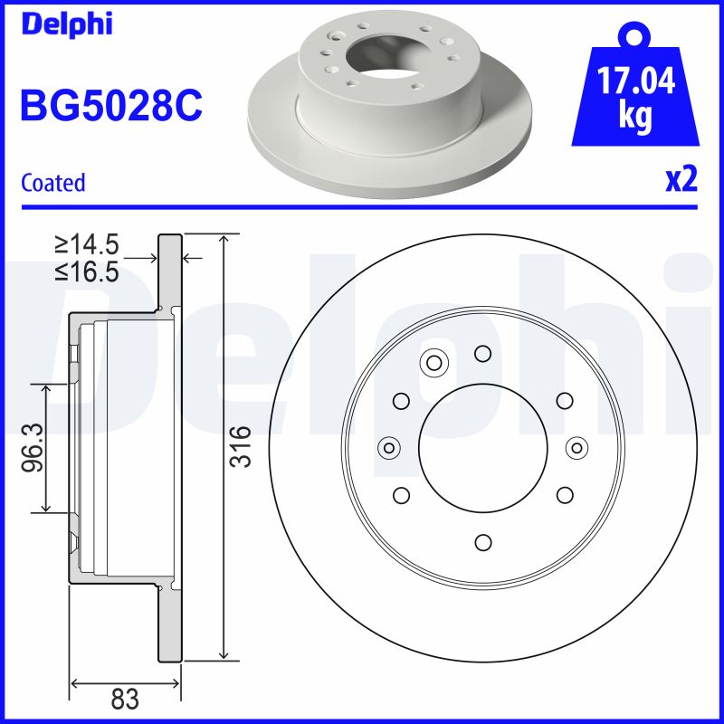 Brake Disc - BG5028C DELPHI