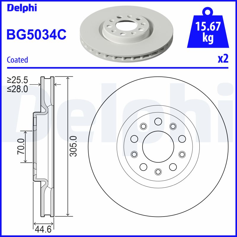 stabdžių diskas - BG5034C DELPHI