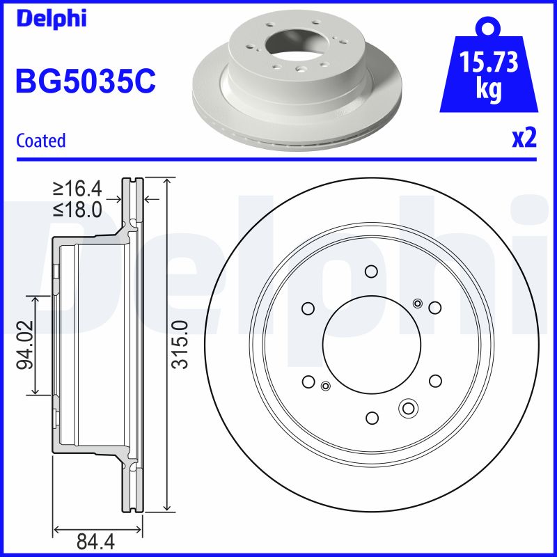 Brake Disc - BG5035C DELPHI