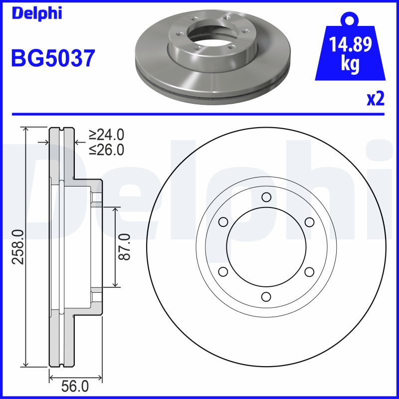 Brake Disc - BG5037 DELPHI