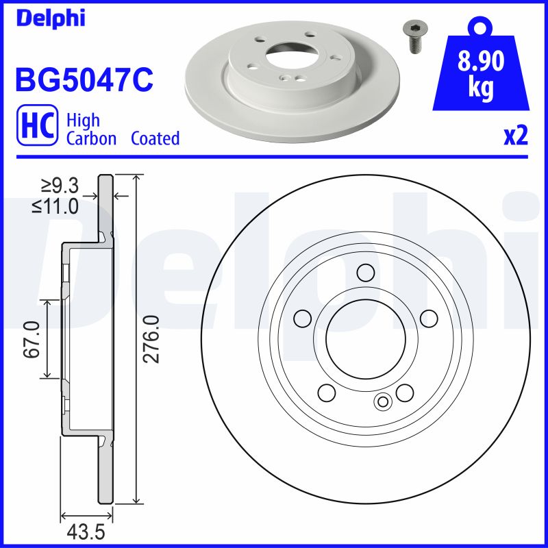 Brake Disc - BG5047C DELPHI