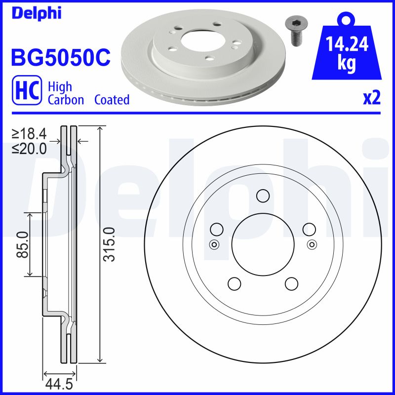 Brake Disc - BG5050C DELPHI