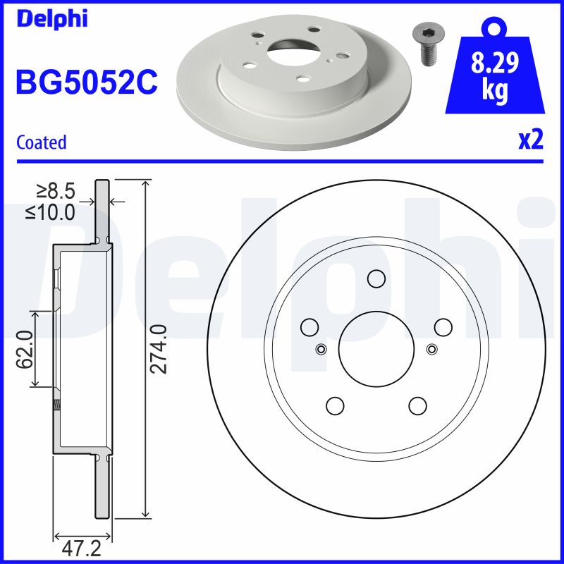 Brake Disc - BG5052C DELPHI
