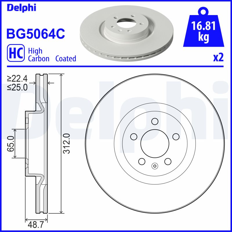 Brake Disc - BG5064C DELPHI