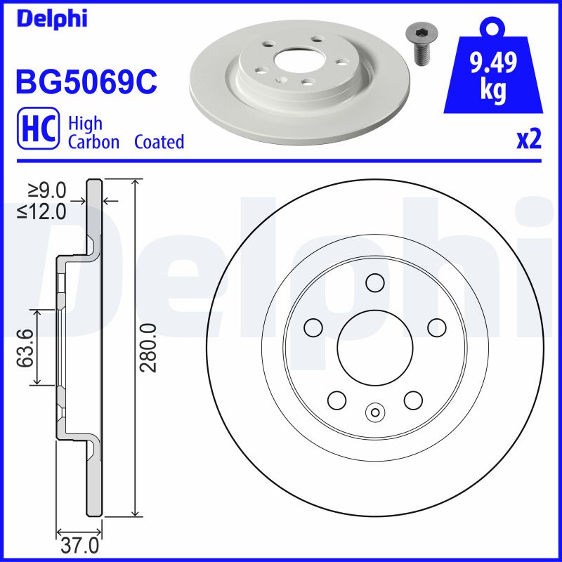 Brake Disc - BG5069C DELPHI
