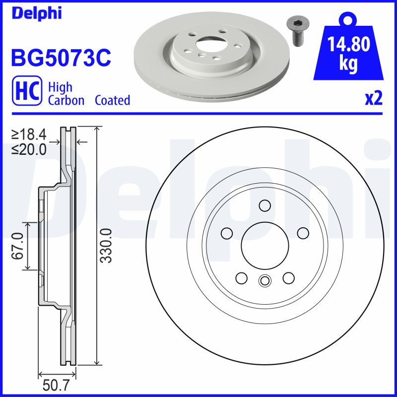 Brake Disc - BG5073C DELPHI